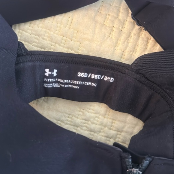 Under armour sport bra front zip excellent condition 36D black - Picture 2 of 3